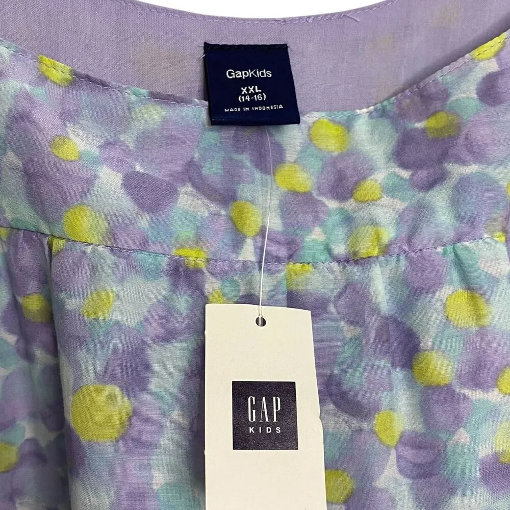 GAP Kids Dress Girls XXL (14-16) Silk Cotton Tiered Ruffle Sleeveless Lined NWT